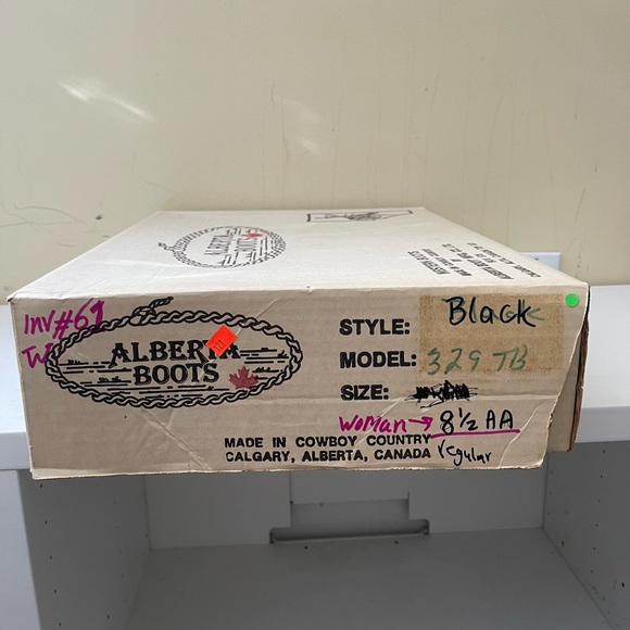 NWT Alberta Boot Company Black Cowhide Western Cowboy Boots Women Size 8.5 US - Picture 8 of 8